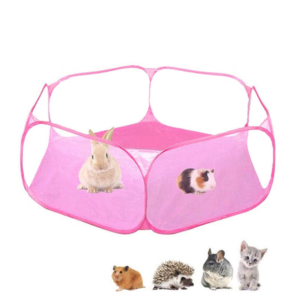 Portable Small Animal Game Fence Folding Outdoor Interior Pet Tent, Blue Opp Bag, Black Opp Bag, Pink Opp Bag