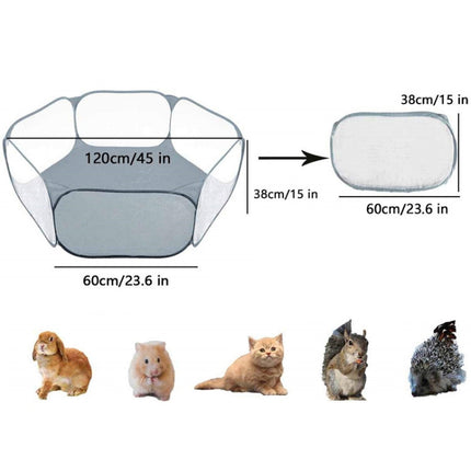 Portable Small Animal Game Fence Folding Outdoor Interior Pet Tent, Blue Opp Bag, Black Opp Bag, Pink Opp Bag