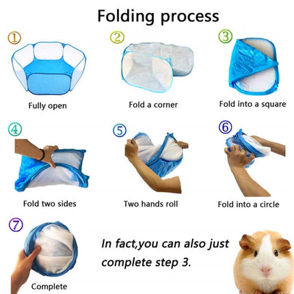 Portable Small Animal Game Fence Folding Outdoor Interior Pet Tent, Blue Opp Bag, Black Opp Bag, Pink Opp Bag