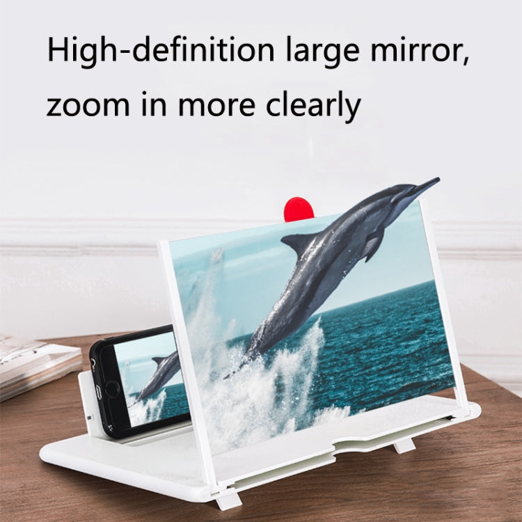 16 inch Mobile Phone Screen Magnifier With Pull-Out 3D Eye Protection High-Definition Magnifying Glass Holder, Black, White