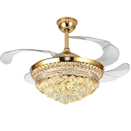 Invisible Crystal Fan LED Chandelier Home Living Room Bedroom Variable Frequency Ceiling Fan Light with Remote Control, 42 inch 115 Three Colors 36W, 42 inch 116 Three Colors 36W, 42 inch 114 Three Colors 36W, 42 inch 112 Three Colors 36W��������������...