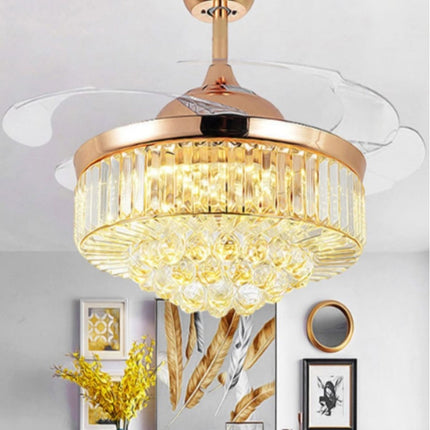 Invisible Crystal Fan LED Chandelier Home Living Room Bedroom Variable Frequency Ceiling Fan Light with Remote Control, 42 inch 115 Three Colors 36W, 42 inch 116 Three Colors 36W, 42 inch 114 Three Colors 36W, 42 inch 112 Three Colors 36W��������������...