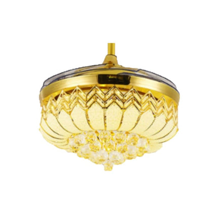 Invisible Crystal Fan LED Chandelier Home Living Room Bedroom Variable Frequency Ceiling Fan Light with Remote Control, 42 inch 115 Three Colors 36W, 42 inch 116 Three Colors 36W, 42 inch 114 Three Colors 36W, 42 inch 112 Three Colors 36W��������������...