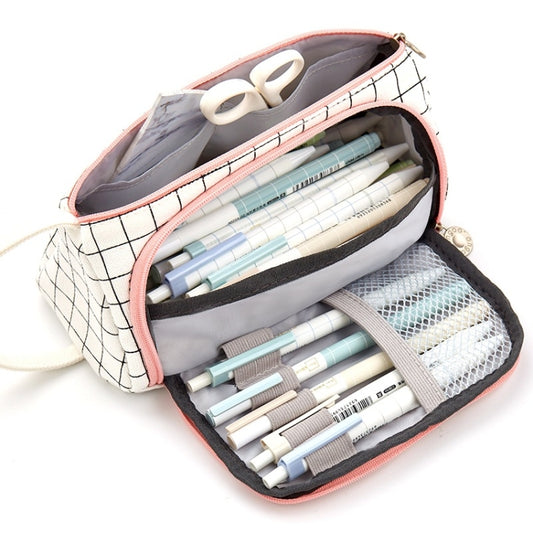 Angoo Large Capacity Pencil Case Cute Canvas Stationery Bag