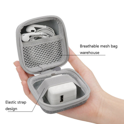 2 PCS Baona BN-F001 Headset Oxford EVA Storage Box Data Cable Charger Organizing Box, Gray, Black