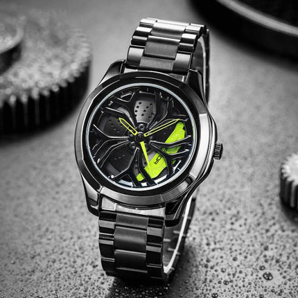 SANDA P1065 Wheel Series Casual Steel Band Quartz Watch For Men