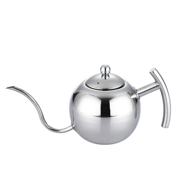 Hand Flush Pot Mocha Coffee Pot Stainless Steel Coffee Pot European Style Stainless Steel Teapot With Strainer, 1L, 0.85L