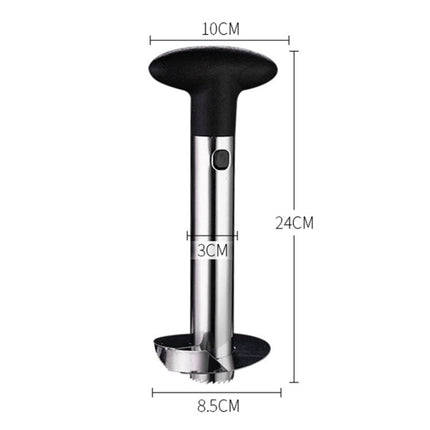 2 PCS Stainless Steel Pineapple Peeler Slicers Fruit Cutter Kitchen Tools, Pineapple Corer Slicer (Black handle), Pineapple Corer Slicer (Yellow handle), Pineapple Corer Slicer (Fruit Green handle)