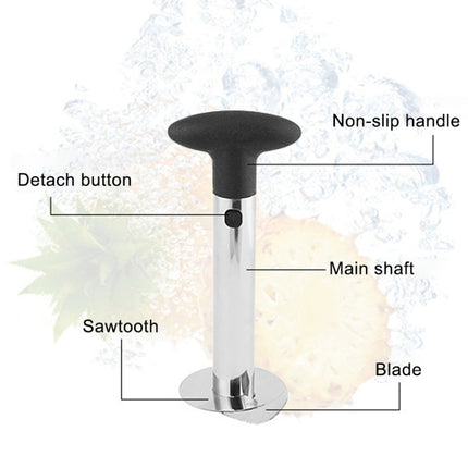 2 PCS Stainless Steel Pineapple Peeler Slicers Fruit Cutter Kitchen Tools, Pineapple Corer Slicer (Black handle), Pineapple Corer Slicer (Yellow handle), Pineapple Corer Slicer (Fruit Green handle)