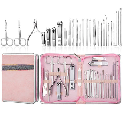 9 In 1 Nail Clipper Set Manicure Set Stainless Steel Nail Clipper Manicure Tool, 9 In 1, 18 In 1 Yellow, 26 In 1  Pink, 26 In 1 Black