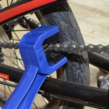 1 Set BG-7168 Bicycle And Motorcycle Cleaning Brush Three-Sided Chain Brush, Colour: Blue + Small Brush, 5 PCS Red, 5 PCS Blue, 5 PCS Black, Red + Small Brush, Blue + Small Brush