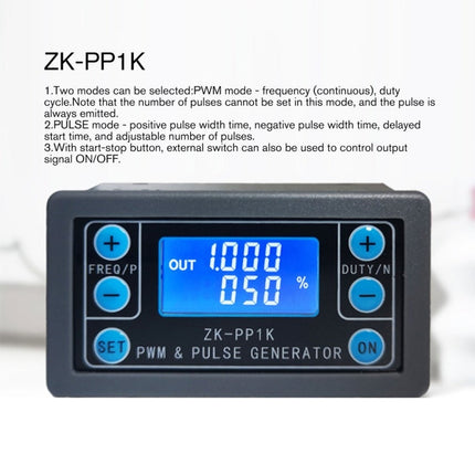 ZK-PP1K PWM Signal Generator 1Hz-150KHz PWM Pulse Frequency Duty Cycle Adjustable Square Wave Generator