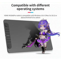 VEIKK VK1060PRO Digital Tablet Hand-Painted Board Electronic Drawing Board Can Connected To Mobile Phone, VK1060PRO