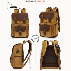 K-86 Casual Shoulder Camera Bag Contrast Waterproof Batik Canvas Single Digital Camera Photo Backpack