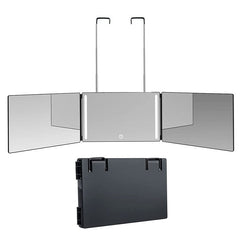 Three-Sided Mirror With LED Light Retractable Hanging Three-Fold Mirror With 10X Magnification Small Mirror
