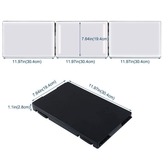 Three-Sided Mirror With LED Light Retractable Hanging Three-Fold Mirror With 10X Magnification Small Mirror