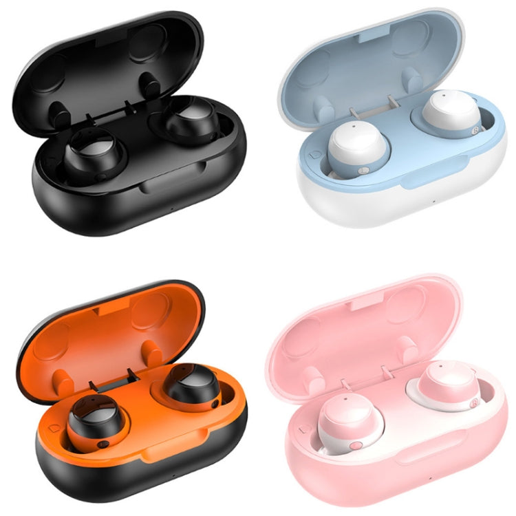 TWS-22 Bluetooth 5.0 In-Ear Sports Waterproof Noise Cancelling Touch Control Mini Headphones, Black, White, Orange, Pink