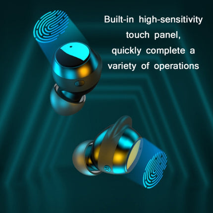 TWS-22 Bluetooth 5.0 In-Ear Sports Waterproof Noise Cancelling Touch Control Mini Headphones, Black, White, Orange, Pink