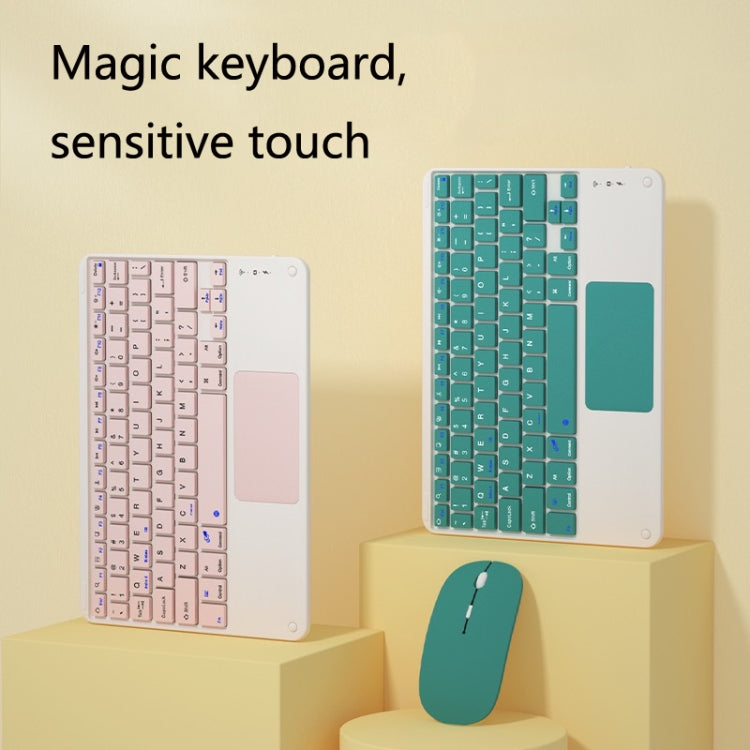 871 9.7 Inch Portable Wireless Bluetooth Keyboard With Touch Screen IPad + Mouse Set for iPad, Pink + Mouse, Mint Green + Mouse, Green + Mouse, Yellow + Mouse, White + Mouse, Black + Mouse