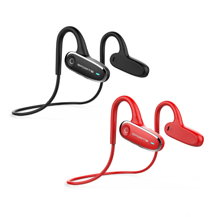 G68 Bone Conduction Bluetooth 5.0 Sports Waterproof Sweatproof Wireless Earphone, Black, Red