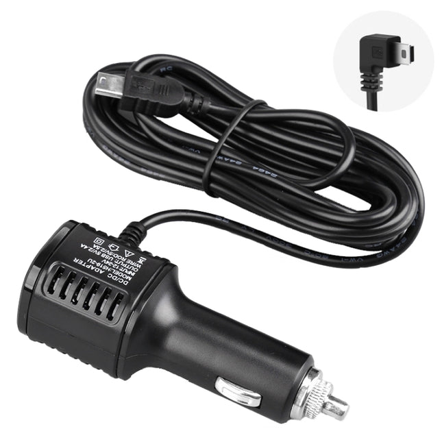 H519 Car Charger Driving Recorder Power Cord Dual USB With Display Charging Line, Specification:, Mini Straight, Mini Right Elbow