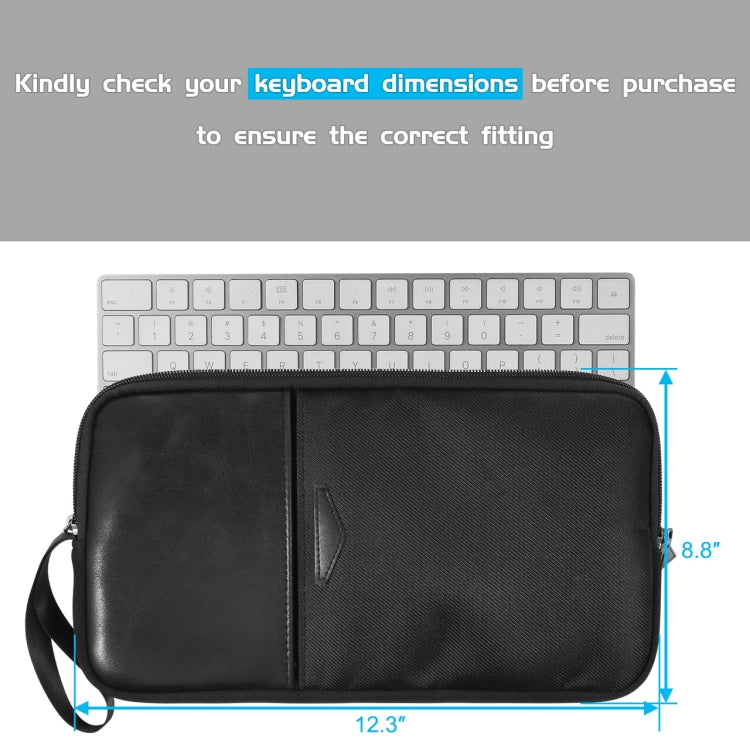 Universal PU Leather + Nylon Waterproof Zipper Portable Keyboard Storage Bag For Apple Wireless Keyboard A1314 & Magic Keyboard A1644