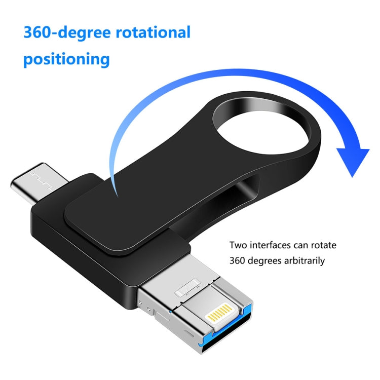 USB 3.0 + 8 Pin + USB-C / Type-C 3 in 1 Mobile Computer Metal U-Disk, 8GB, 16GB, 32GB, 64GB