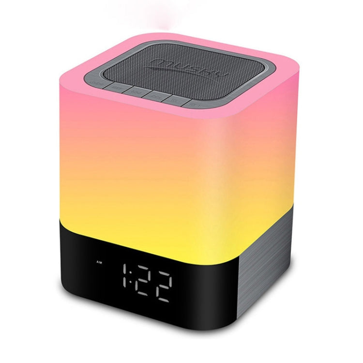 MUSKY Wireless Bluetooth Speaker Bedside Alarm Clock Touch Sensor Night Lamp Mini Speaker, Colorful Light, White Light