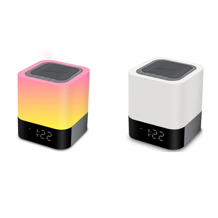 MUSKY Wireless Bluetooth Speaker Bedside Alarm Clock Touch Sensor Night Lamp Mini Speaker, Colorful Light, White Light