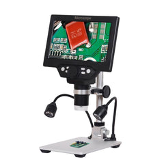 G1200D 7 Inch LCD Screen 1200X Portable Electronic Digital Desktop Stand Microscope, EU Plug With Battery, US Plug With Battery, AU Plug With Battery, UK Plug With Battery