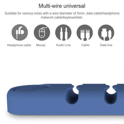6 Holes Bear Silicone Desktop Data Cable Organizing And Fixing Device, 6 Holes