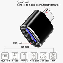 10 PCS USB 3.0 Female to USB-C / Type-C Male OTG Adapte, 10 PCS No Indicator