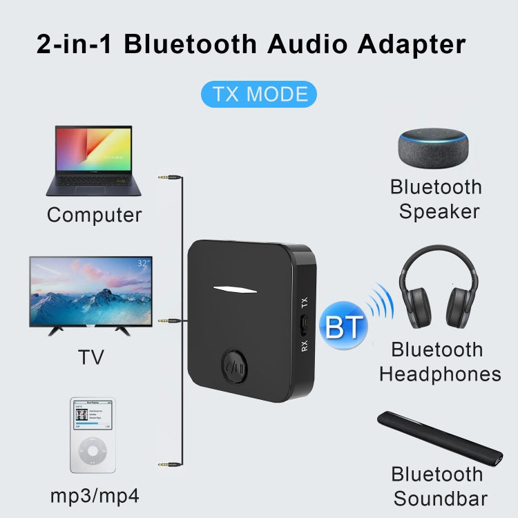 WB5 Bluetooth 5.0 Wireless Audio Adapter Receiver & Transmitter, WB5