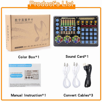 Live Microphone Equipment Sound Card, GAX-X8