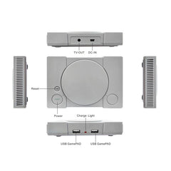 8-Bit Mini Double Players TV Game Console Built-in 620 Games, PS1 mini (US Plug), PS1 mini (EU Plug)