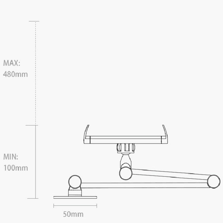 WS-2 Wall-Mounted Folding Telescopic Holder For Mobile Phone And Tablet