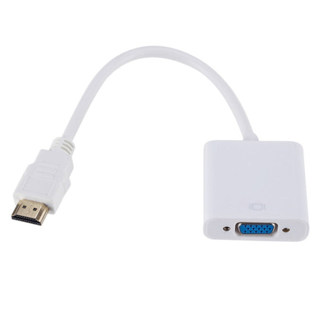 ZHQ007 HD 1080P HDMI to VGA Converter, White, Black