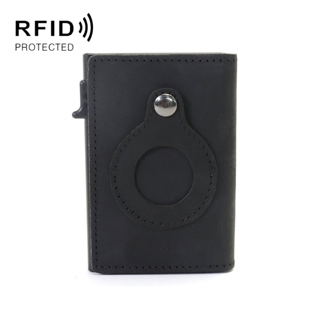 Anti-Theft Positioning Wallet Men Card Holder Mini Wallets For AirTag 2nd Gen / AirTag 1st Gen, Cowhide Blue, Cowhide Black, Cowhide Brown, Cowhide Dark Brown, Cowhide Carbon Fiber