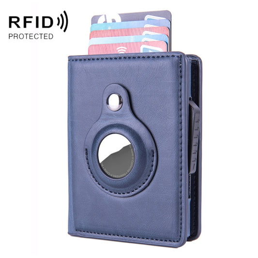 RFID Automatic Pop-Up Card Holder Multi-Function Locator Wallet For AirTag, x-80 Blue, x-80 Black, x-80 Brown, x-80 Apricot, x-80 Carbon Fiber