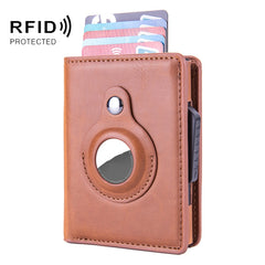 RFID Automatic Pop-Up Card Holder Multi-Function Locator Wallet For AirTag, x-80 Blue, x-80 Black, x-80 Brown, x-80 Apricot, x-80 Carbon Fiber