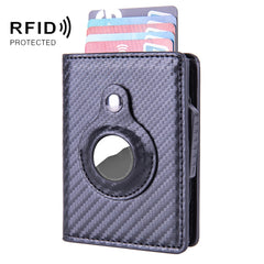 RFID Automatic Pop-Up Card Holder Multi-Function Locator Wallet For AirTag, x-80 Blue, x-80 Black, x-80 Brown, x-80 Apricot, x-80 Carbon Fiber