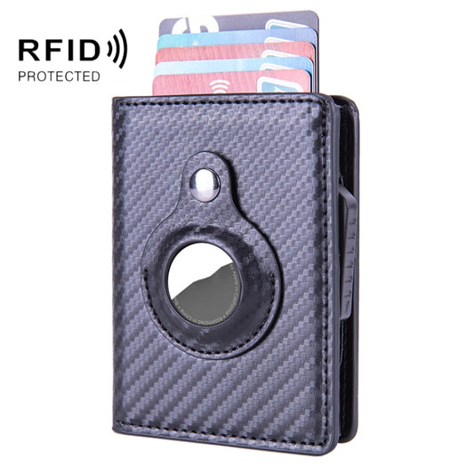 RFID Automatic Pop-Up Card Holder Multi-Function Locator Wallet For AirTag, x-80 Carbon Fiber, x-80 Blue, x-80 Black, x-80 Brown, x-80 Apricot