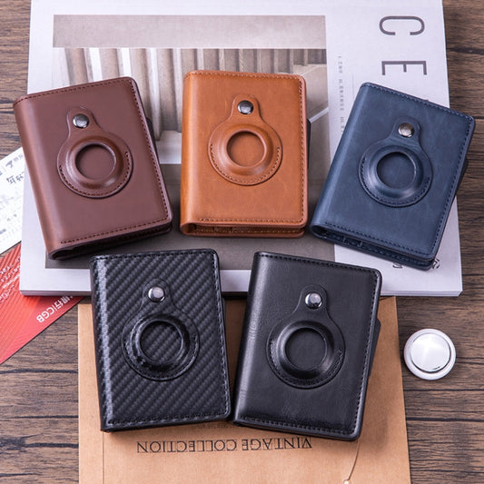 RFID Automatic Pop-Up Card Holder Multi-Function Locator Wallet For AirTag, x-80 Blue, x-80 Black, x-80 Brown, x-80 Apricot, x-80 Carbon Fiber
