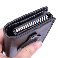 RFID Automatic Pop-Up Card Holder Multi-Function Locator Wallet For AirTag, x-80 Blue, x-80 Black, x-80 Brown, x-80 Apricot, x-80 Carbon Fiber