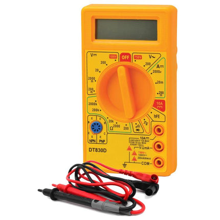 2pcs ANENG DT830D Portable Digital Multimeter, Black, Yellow