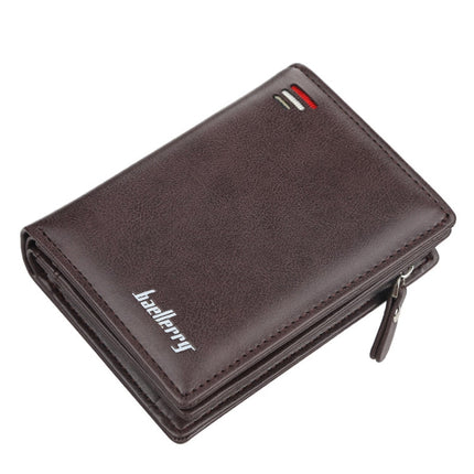 Baellerry D3216 Men Short Vertical Multi-Card Snap Coin Purse
