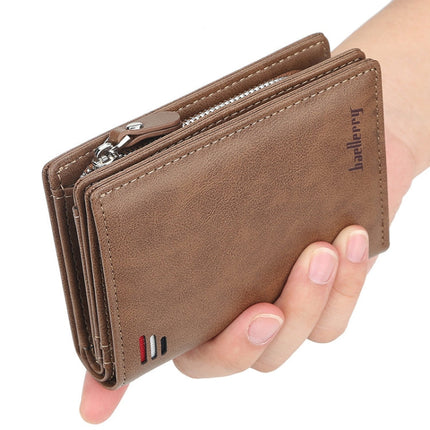 Baellerry D3216 Men Short Vertical Multi-Card Snap Coin Purse
