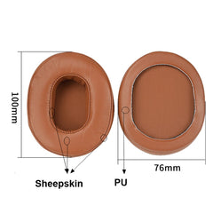 2pcs Sponge Earmuff For Audio-Technica ATH-M50 / M40 / M50X / MSR7, Sheepskin-Black, Sheepskin-Khaki