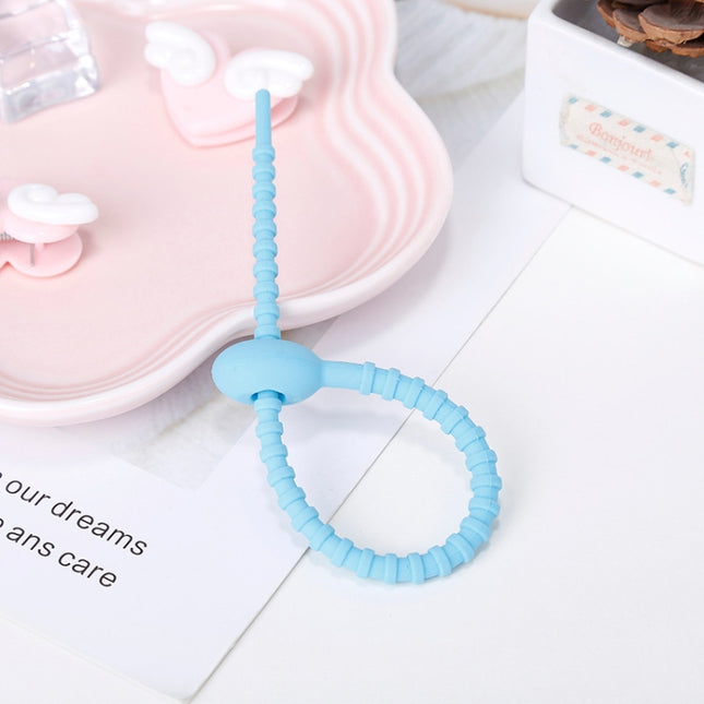 20 PCS Silicone Data Cable Storage Strap Cable Organizer, 21cm Green, 21cm Blue, 21cm Orange, 21cm Pink, 21cm Brown, 21cm Grey, 21cm Yellow, 21cm Red