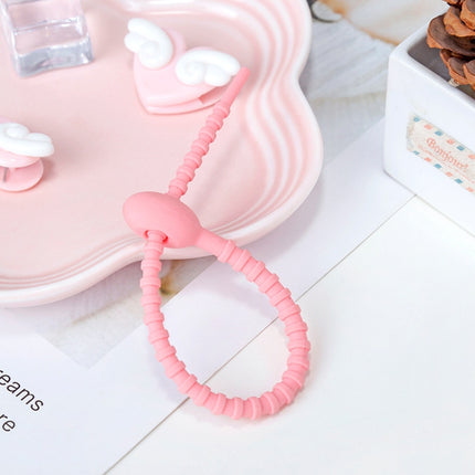 20 PCS Silicone Data Cable Storage Strap Cable Organizer, 21cm Green, 21cm Blue, 21cm Orange, 21cm Pink, 21cm Brown, 21cm Grey, 21cm Yellow, 21cm Red